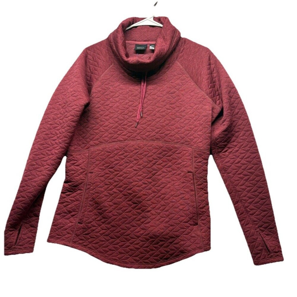 Marmot Women's Annie LS Quilted Cowl Pullover Maroon Size Large Hiking Outdoors